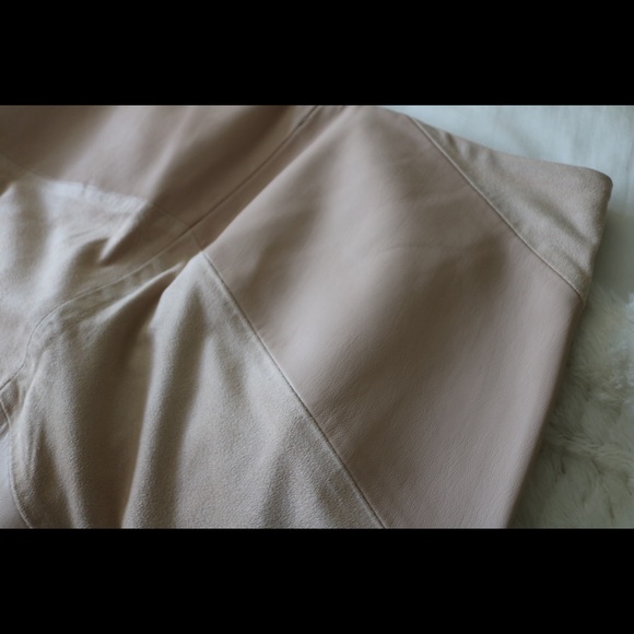 Zara Pink Blush Suede Vegan Leather Mini Zip Skirt (M) - Picture 8 of 13